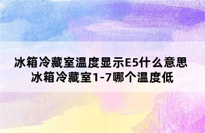 冰箱冷藏室温度显示E5什么意思 冰箱冷藏室1-7哪个温度低